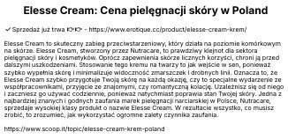 Best elesse cream apteka cena in Poland